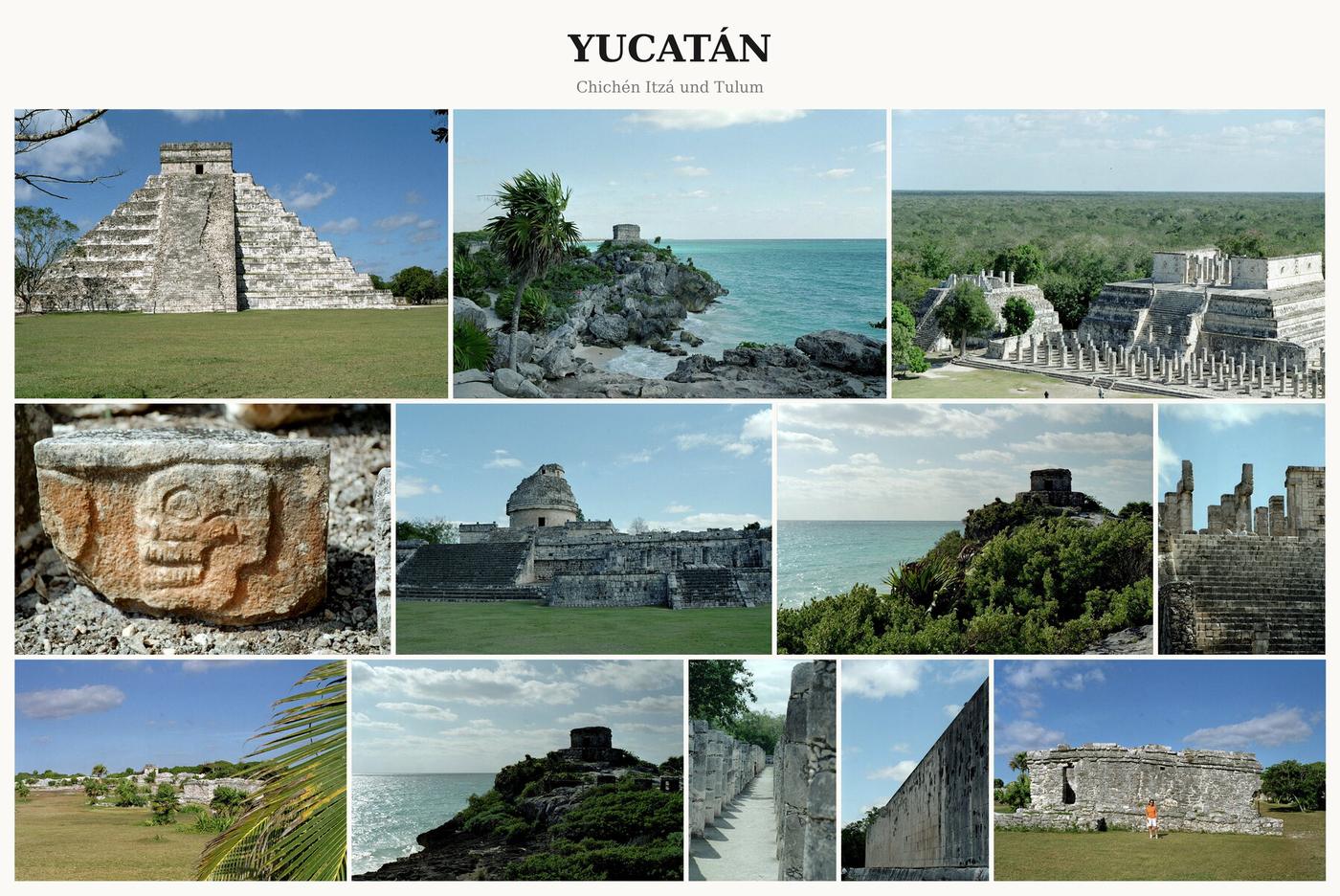 Fotocollage Yucatan: Chichen Itza und Tulum